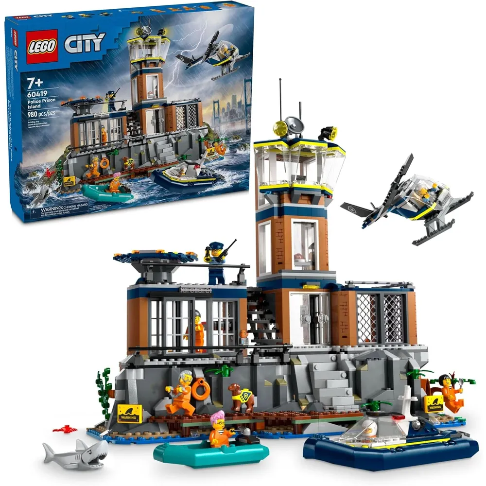 LEGO CITY ISLA DE LA PRISIÓN DE LA POLICÍA CON 7 MINIFIGURAS