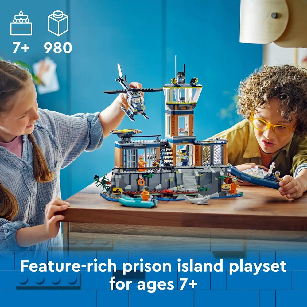 LEGO CITY ISLA DE LA PRISIÓN DE LA POLICÍA CON 7 MINIFIGURAS