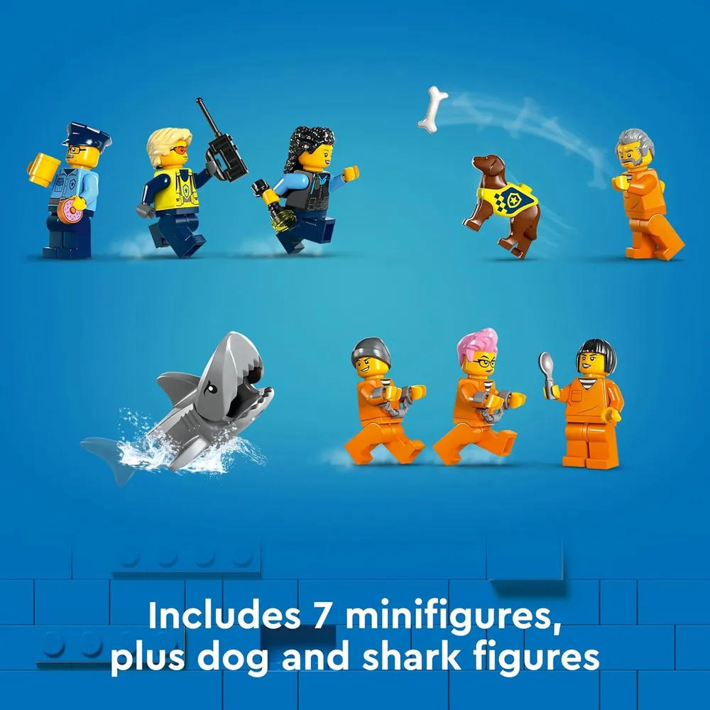 LEGO CITY ISLA DE LA PRISIÓN DE LA POLICÍA CON 7 MINIFIGURAS