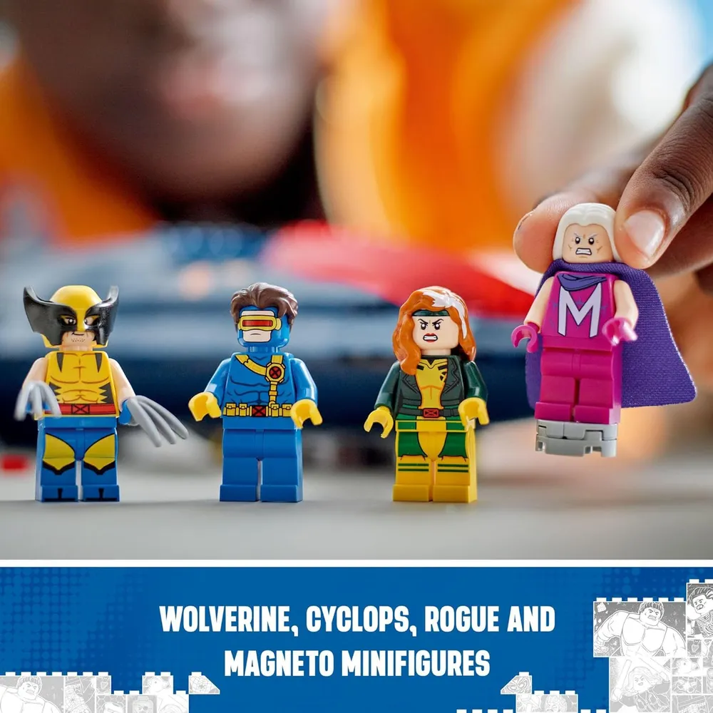 Lego Marvel X-Men X-Jet, set de construcción con 4 minifiguras para niños 8+