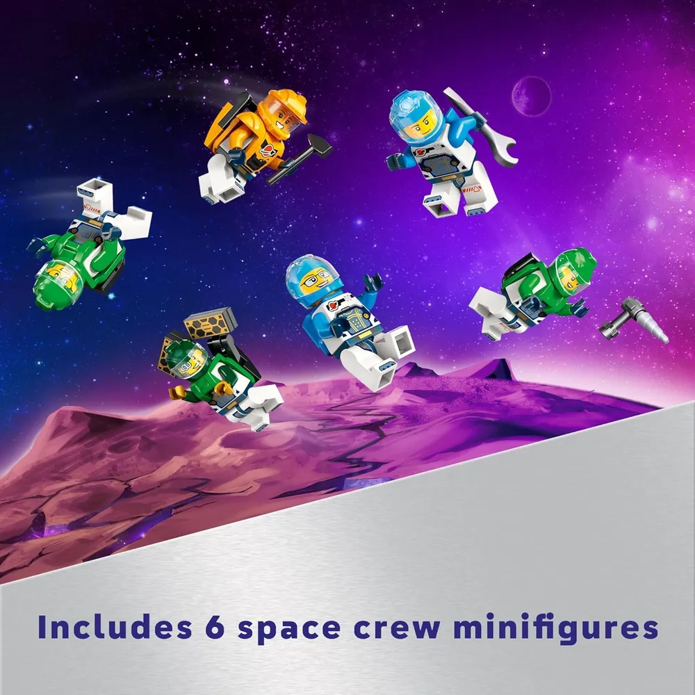 Lego City Estación espacial modular, juguete STEM con 6 minifiguras 7+