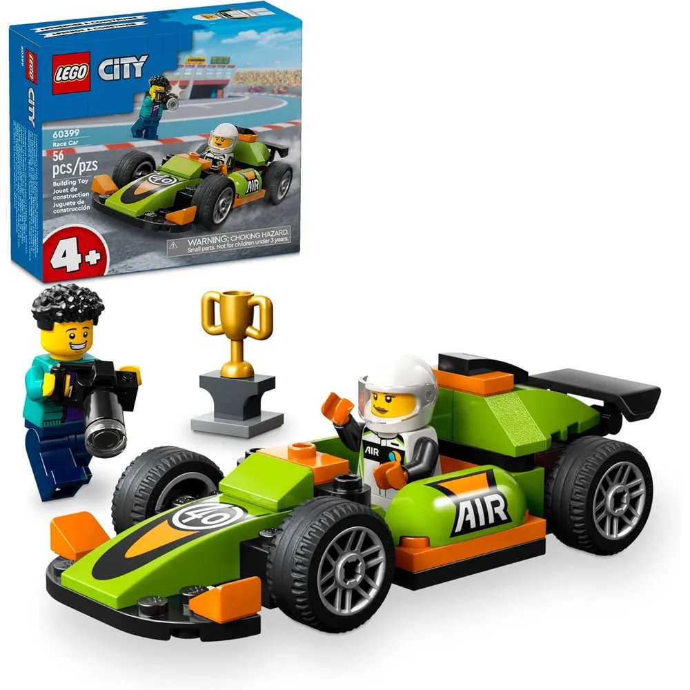 Lego City Coche de carreras verde clásico, juguete con minifiguras 4+