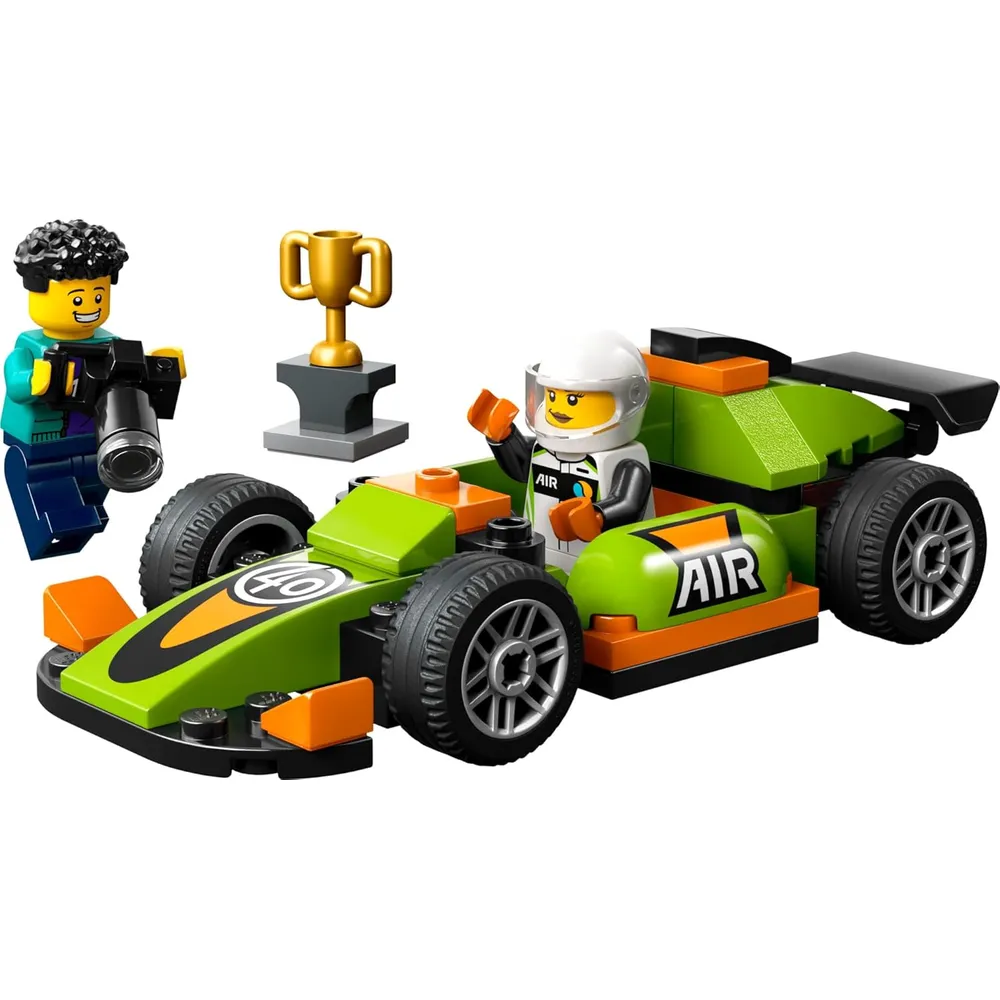 Lego City Coche de carreras verde clásico, juguete con minifiguras 4+