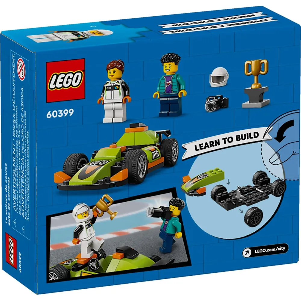 Lego City Coche de carreras verde clásico, juguete con minifiguras 4+