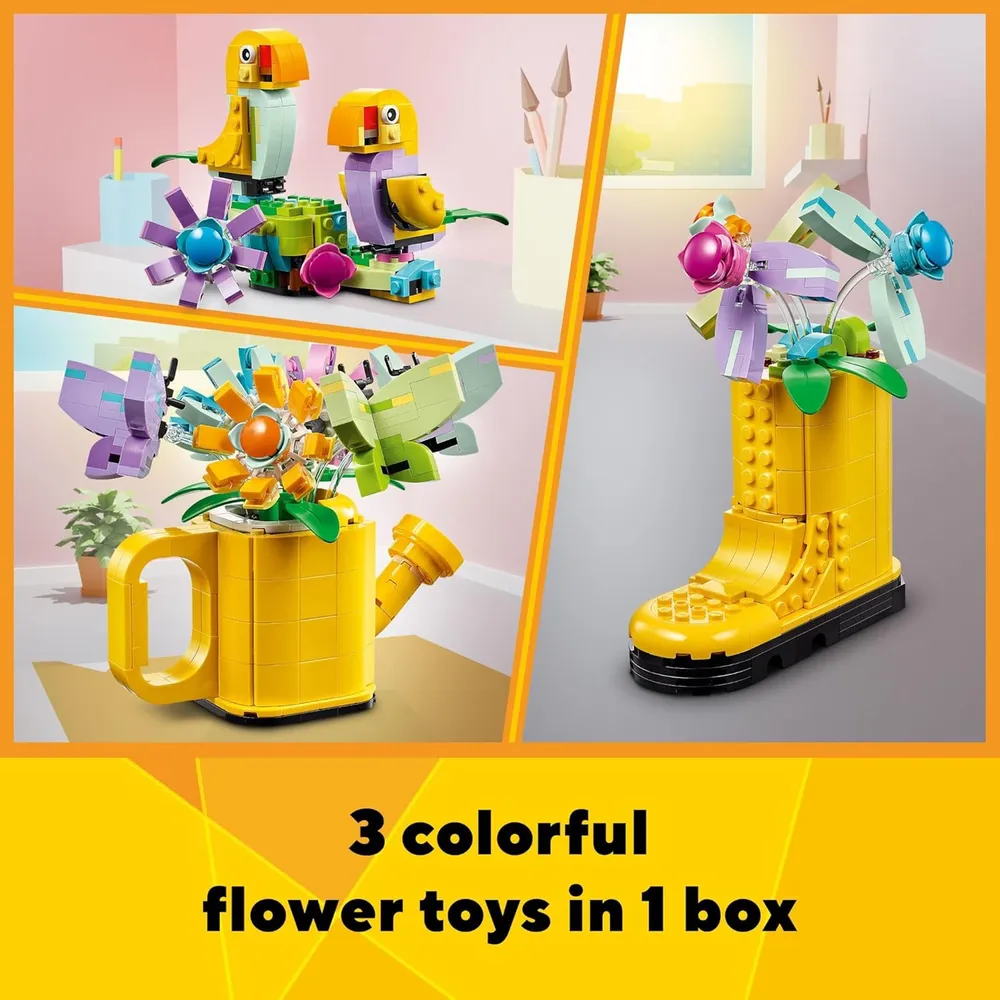 Lego Creator 3 en 1 Flores en regadera, juguete creativo para niños 8+