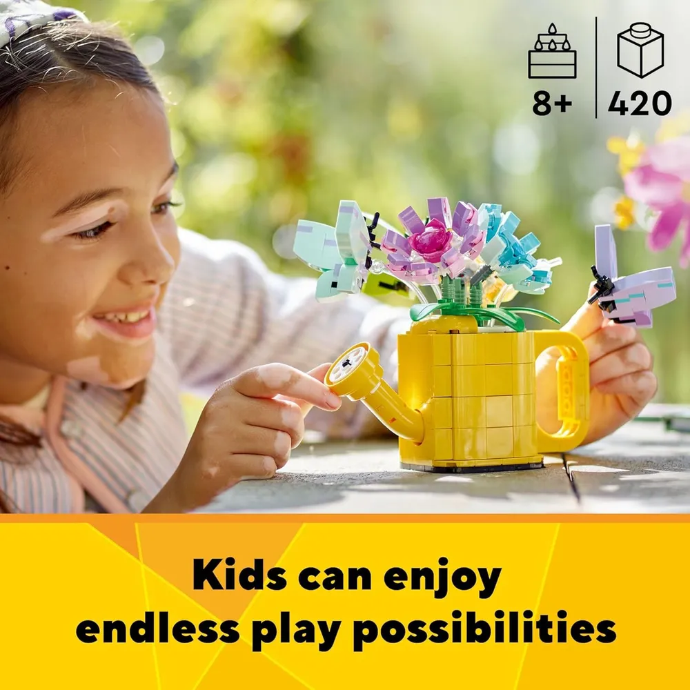Lego Creator 3 en 1 Flores en regadera, juguete creativo para niños 8+