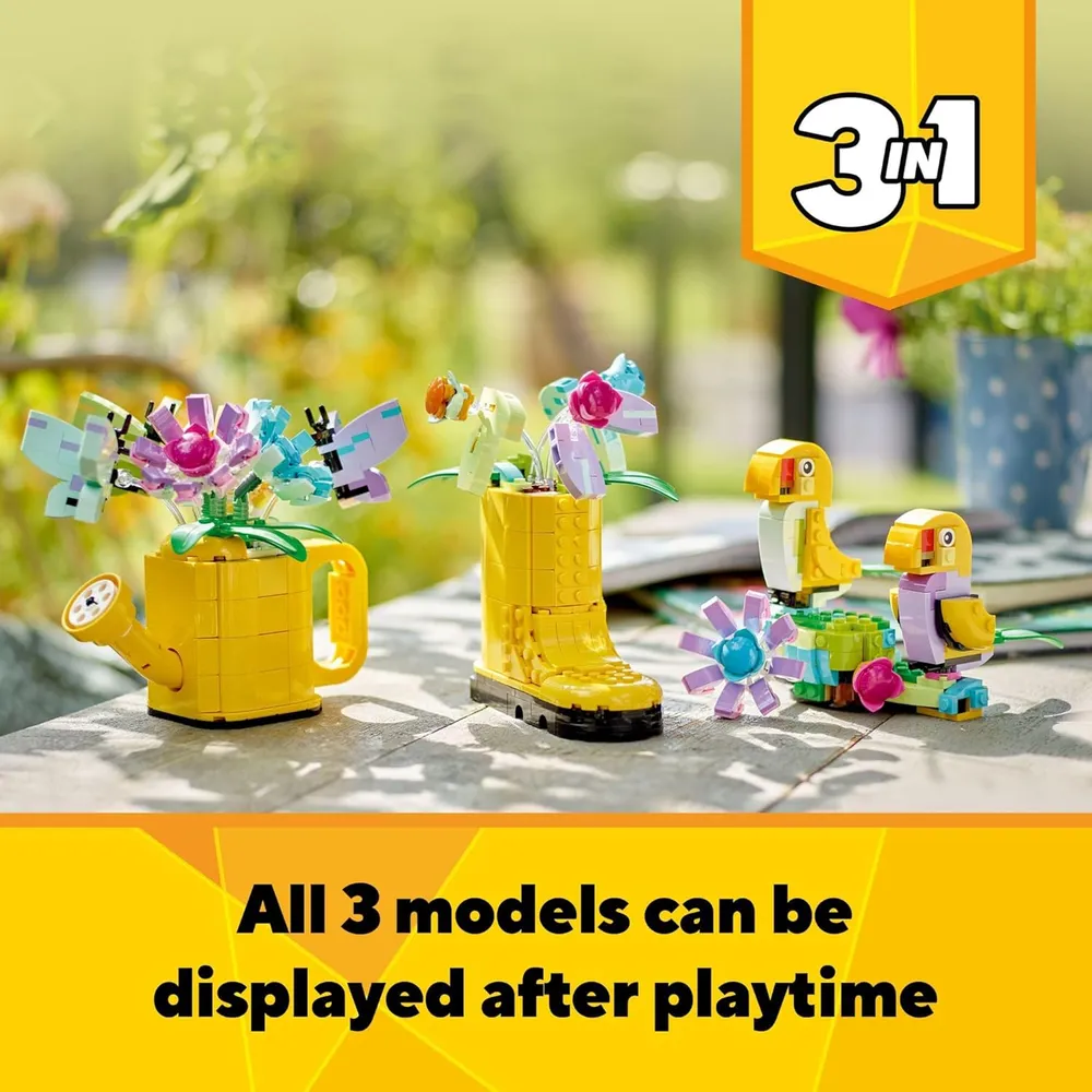 Lego Creator 3 en 1 Flores en regadera, juguete creativo para niños 8+