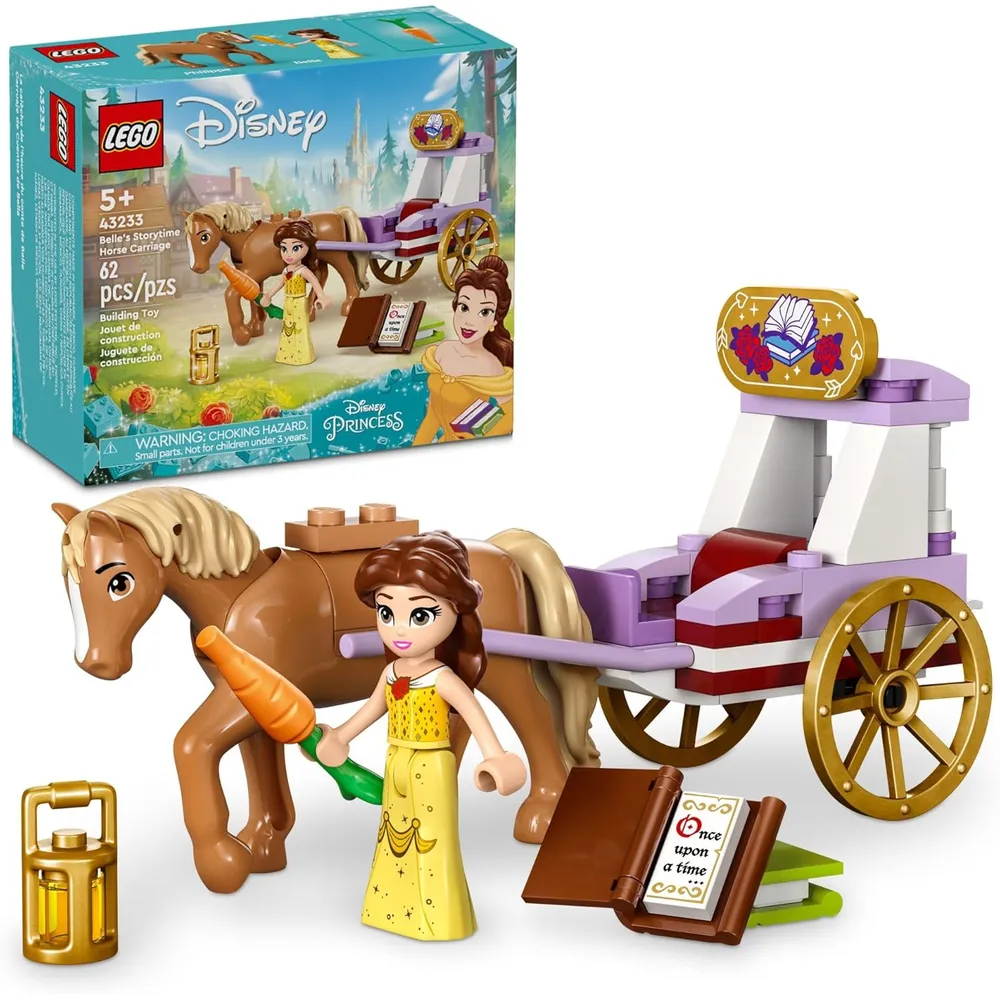 Lego Disney Princess Bella: Carruaje con minimuñeca, regalo de cuento 5+