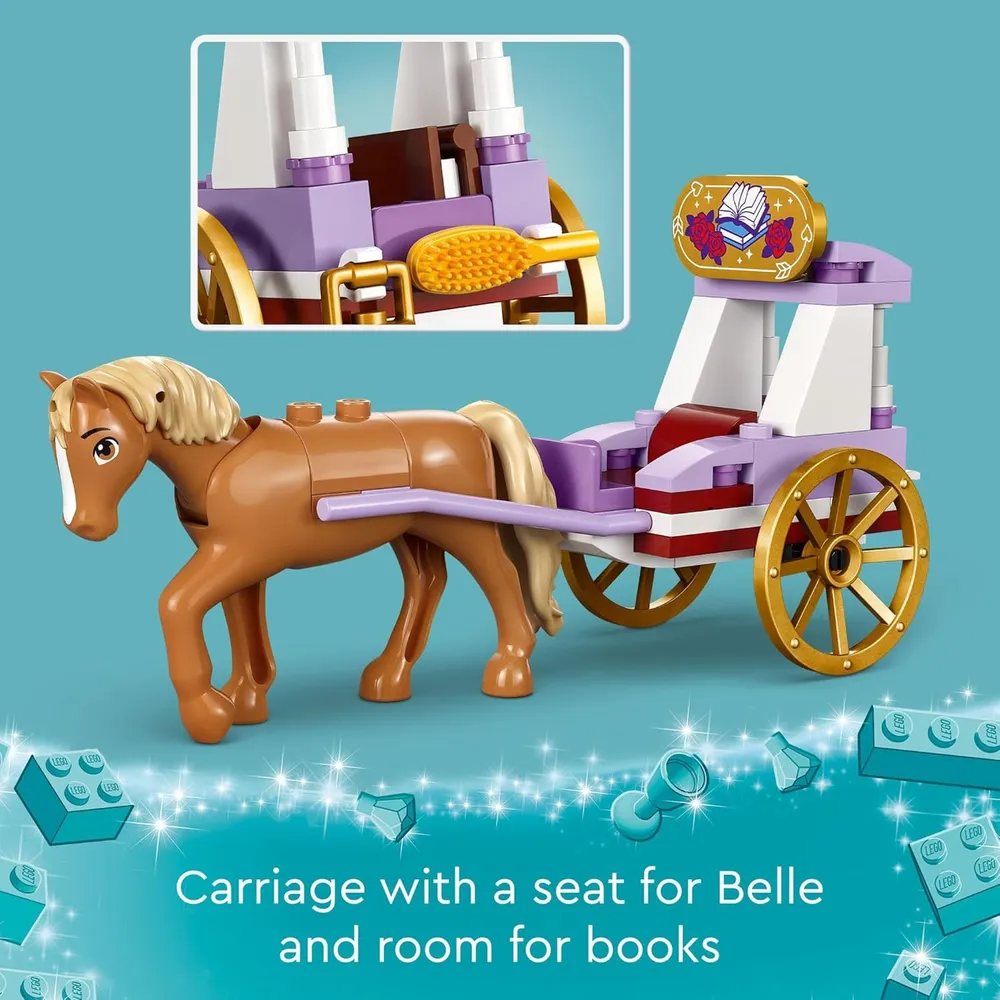 Lego Disney Princess Bella: Carruaje con minimuñeca, regalo de cuento 5+