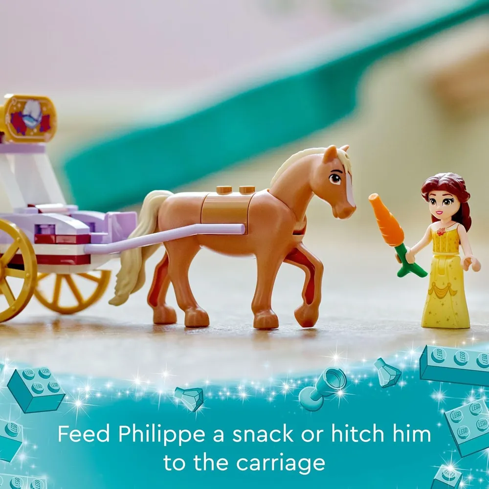 Lego Disney Princess Bella: Carruaje con minimuñeca, regalo de cuento 5+