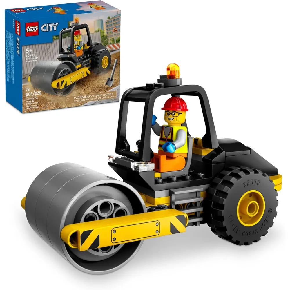 Lego City Apisonadora de juguete con minifigura, set de construcción