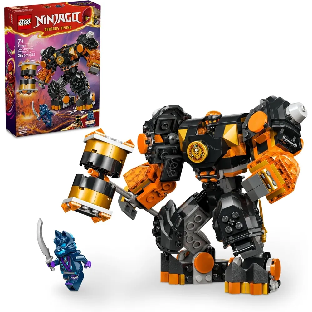 Lego Ninjago Mech Elemental de la Tierra de Cole, juguete ninja