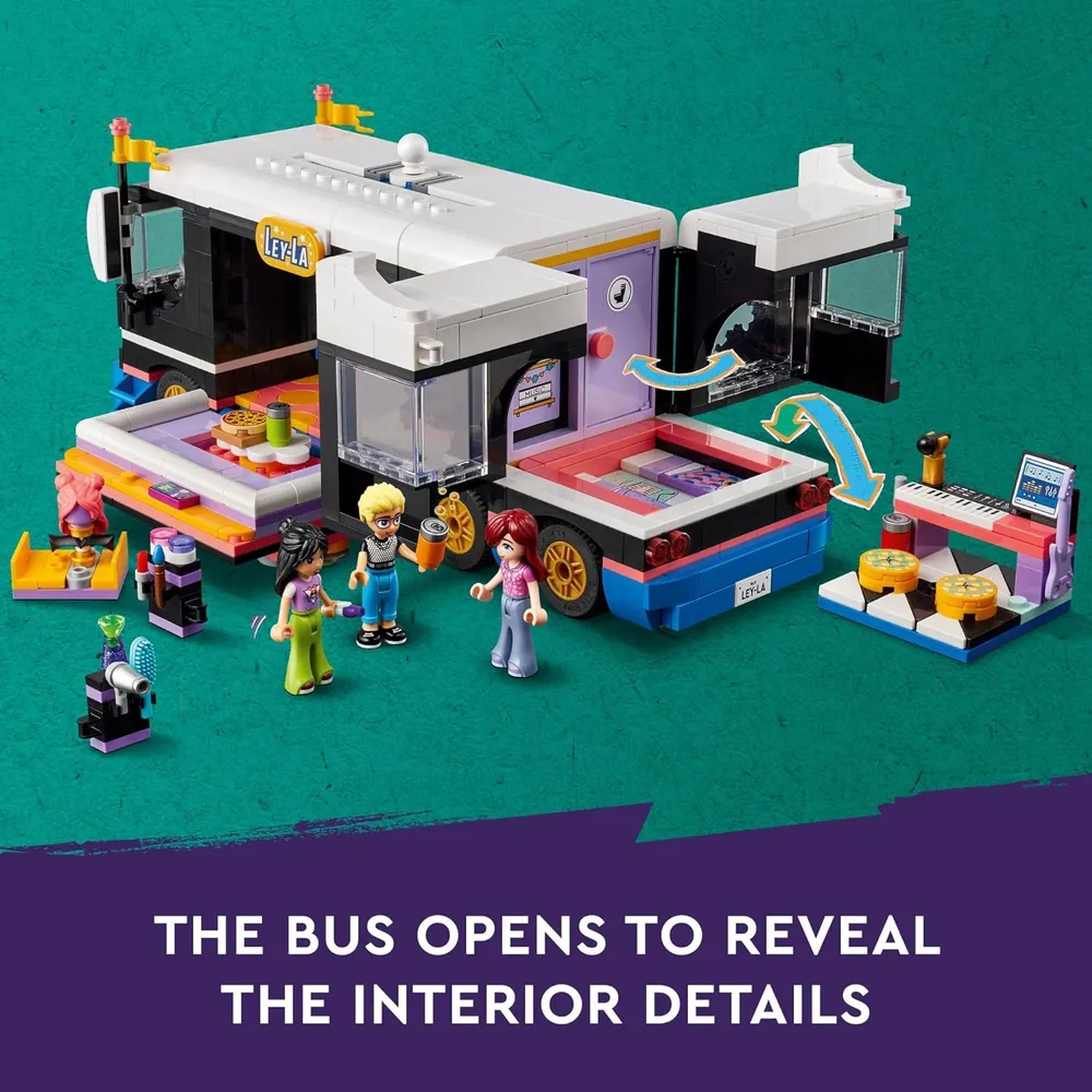 Lego Friends Autobús musical de gira pop con 4 minimuñecas