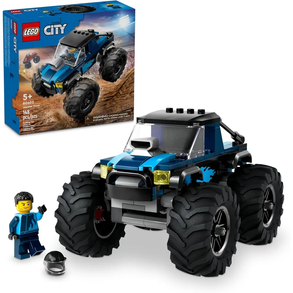 Lego City Camión monstruo azul todoterreno con minifigura de conductor