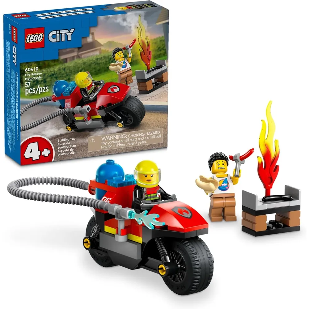 Lego City Set de juego de bomberos en motocicleta con 2 minifiguras