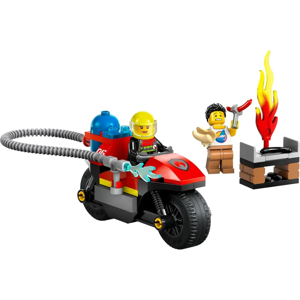 Lego City Set de juego de bomberos en motocicleta con 2 minifiguras