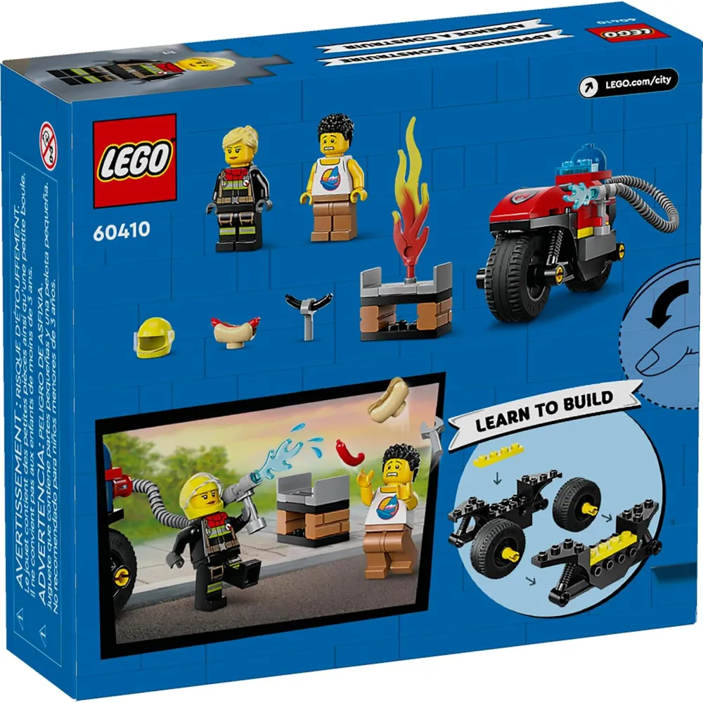 Lego City Set de juego de bomberos en motocicleta con 2 minifiguras