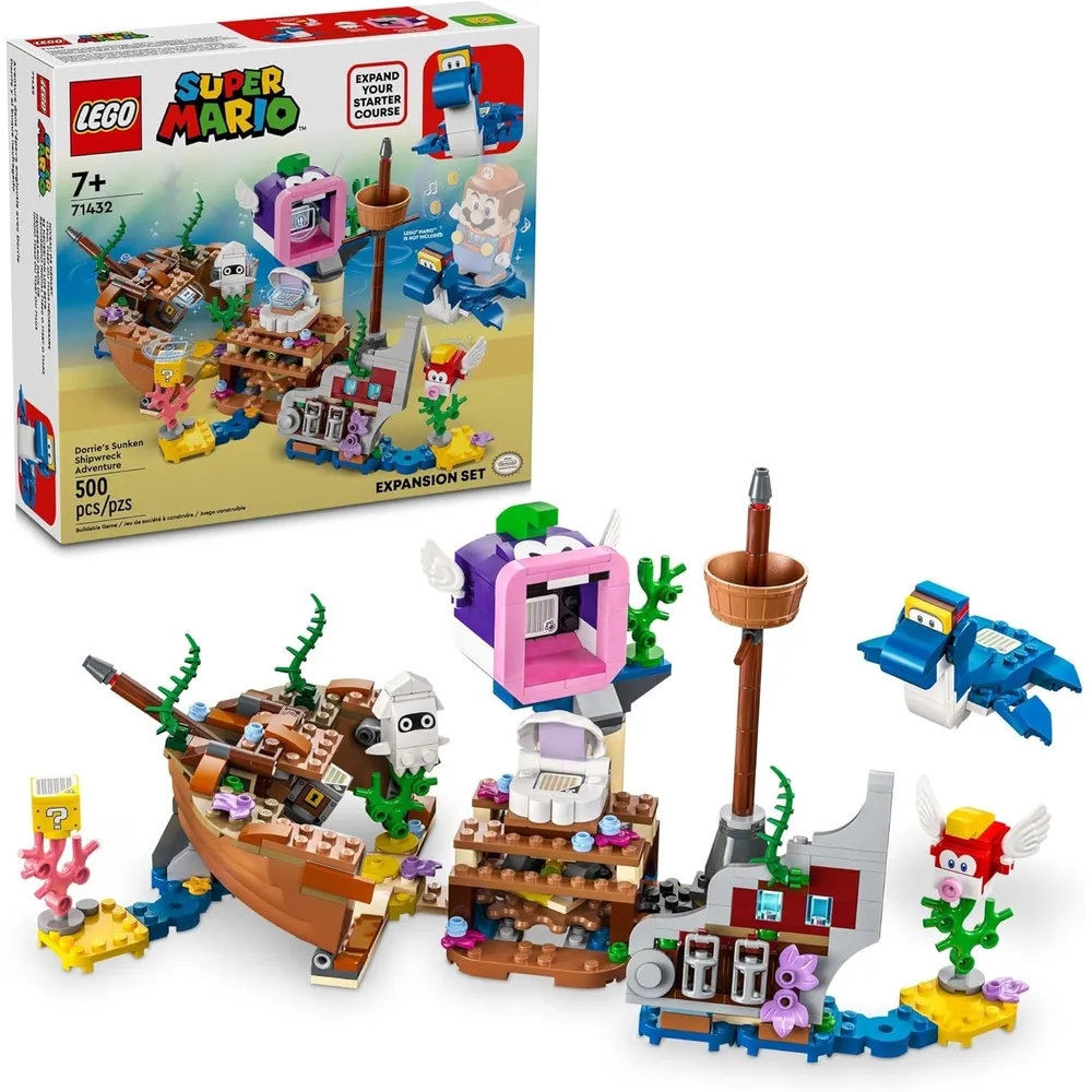 Lego Super Mario Aventura del naufragio de Dorrie con figuras coleccionables