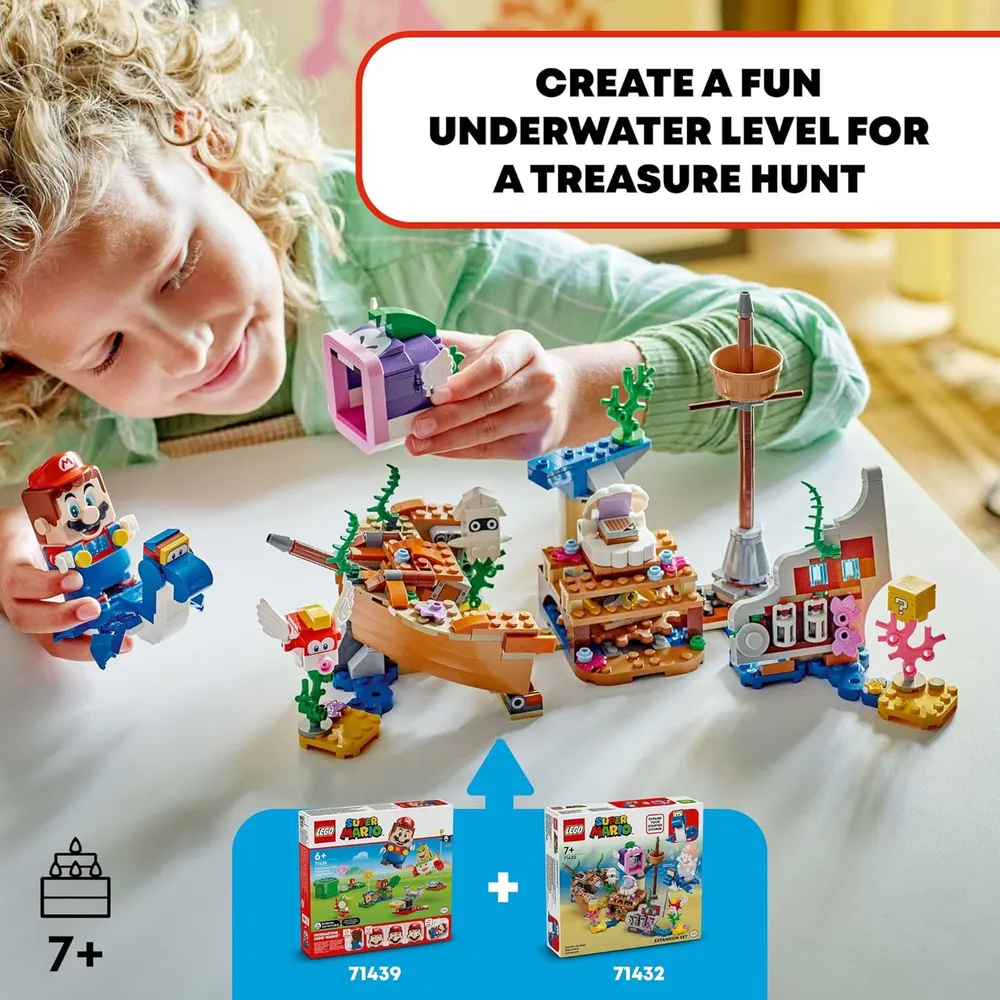 Lego Super Mario Aventura del naufragio de Dorrie con figuras coleccionables
