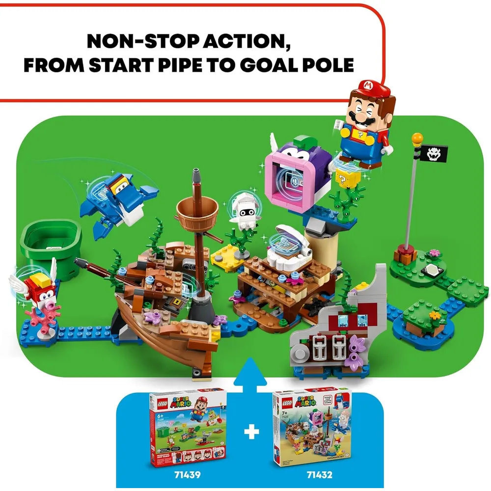 Lego Super Mario Aventura del naufragio de Dorrie con figuras coleccionables