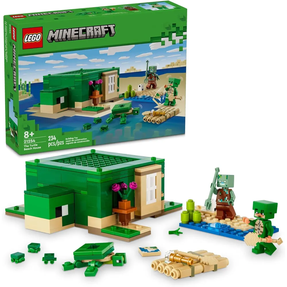 LEGO MINECRAFT CASA DE LA PLAYA TORTUGA CON FIGURAS Y ACCESORIOS