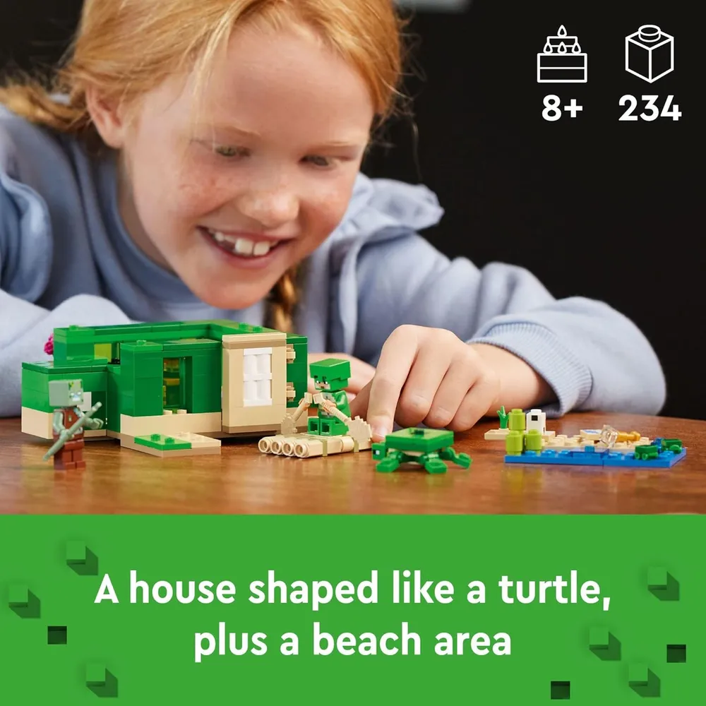 LEGO MINECRAFT CASA DE LA PLAYA TORTUGA CON FIGURAS Y ACCESORIOS