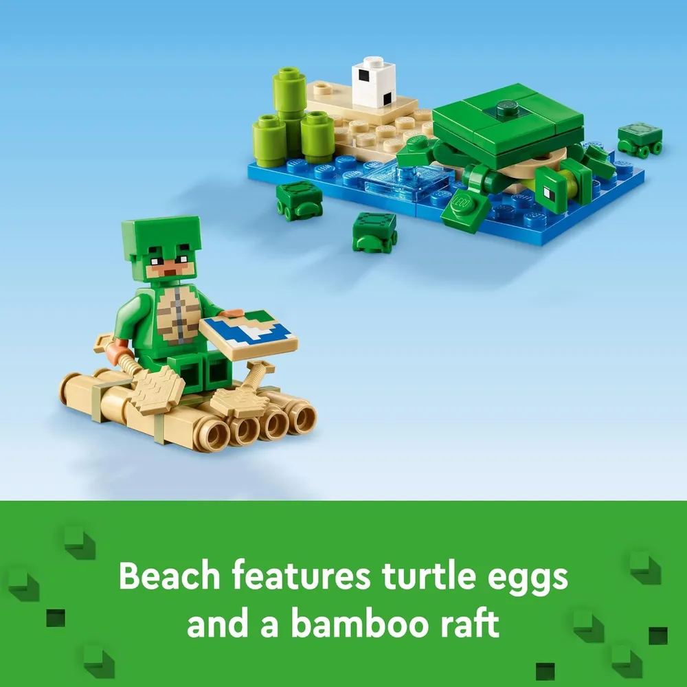 LEGO MINECRAFT CASA DE LA PLAYA TORTUGA CON FIGURAS Y ACCESORIOS