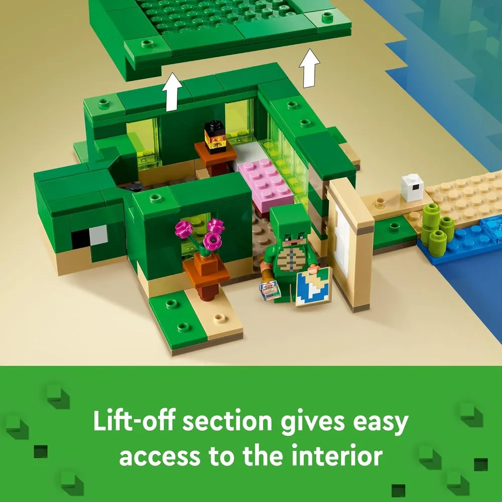 LEGO MINECRAFT CASA DE LA PLAYA TORTUGA CON FIGURAS Y ACCESORIOS