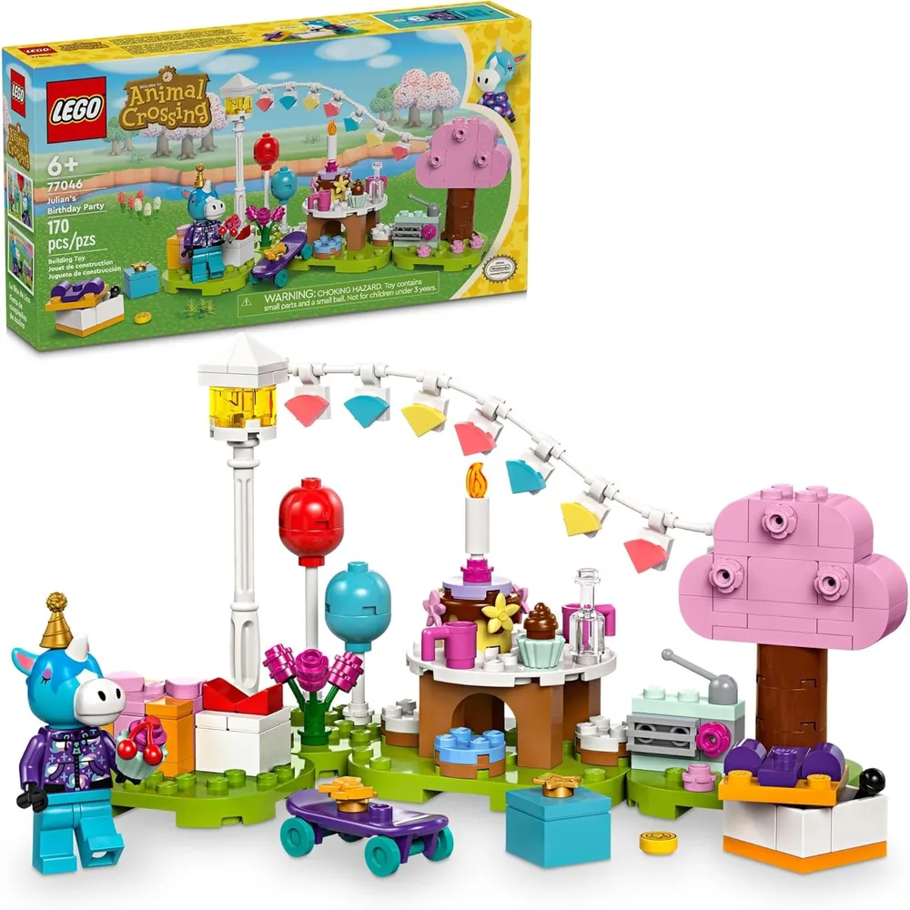 Lego Animal Crossing Fiesta de cumpleaños de Julian con minifigura de caballo