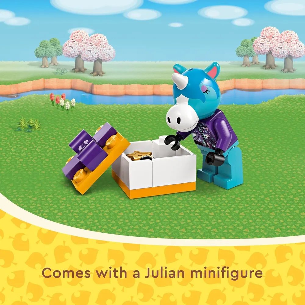Lego Animal Crossing Fiesta de cumpleaños de Julian con minifigura de caballo