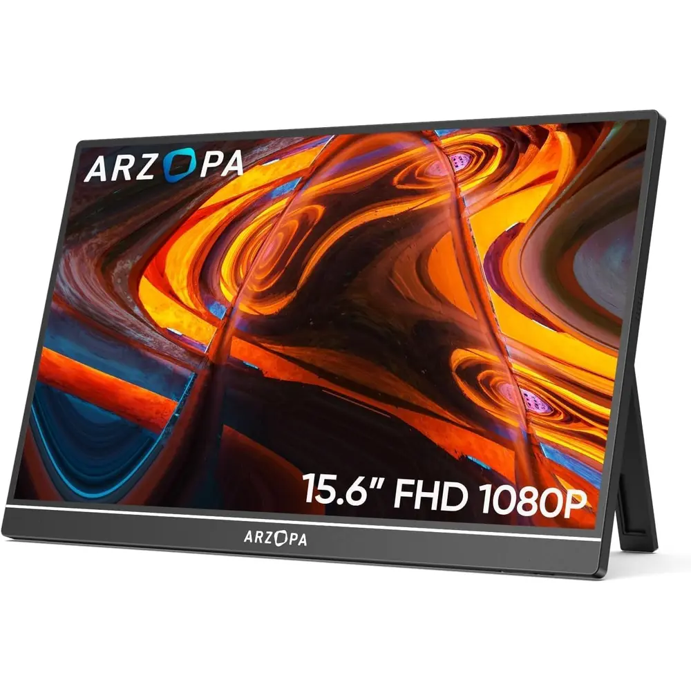 MONITOR PORTÁTIL 15.6" FHD 1080P A1 ARZOPA – IPS, ULTRAFINO, CON KICKSTAND, USB-C & HDMI