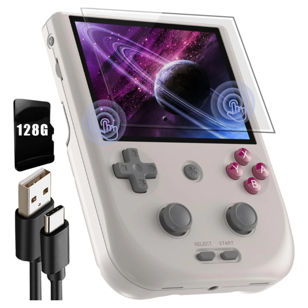 JUEGO PORTÁTIL RETRO 128 GB , PANTALLA 4'' ANDROID RG405V | GRIS