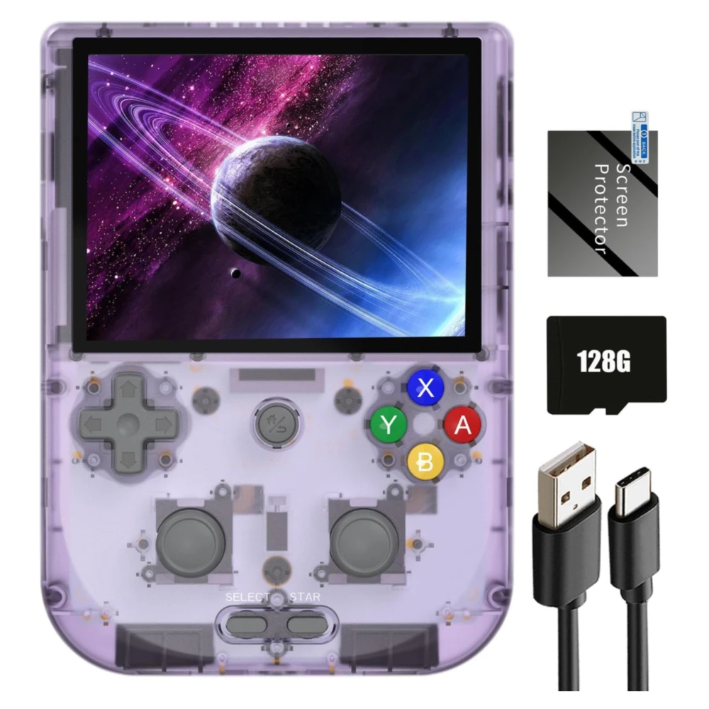 CONSOLA PORTÁTIL RETRO HANDHELD RG405V ANDROID 12 4" IPS 128GB 3172 JUEGOS | PURPLE