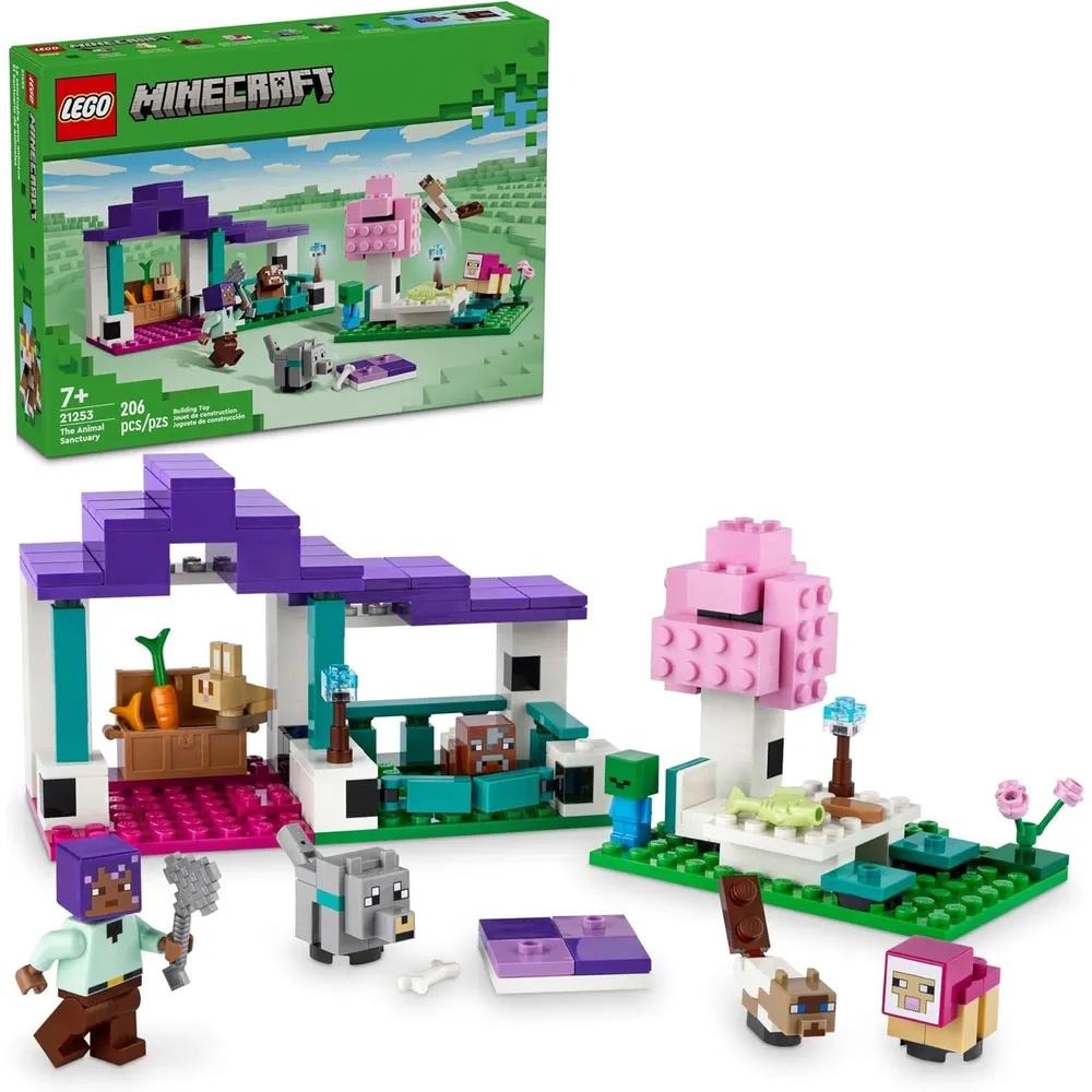 Lego Minecraft Santuario de Animales con figuras populares de Minecraft