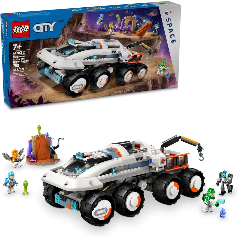 Lego City Vehículo explorador y grúa espacial con astronautas y robot