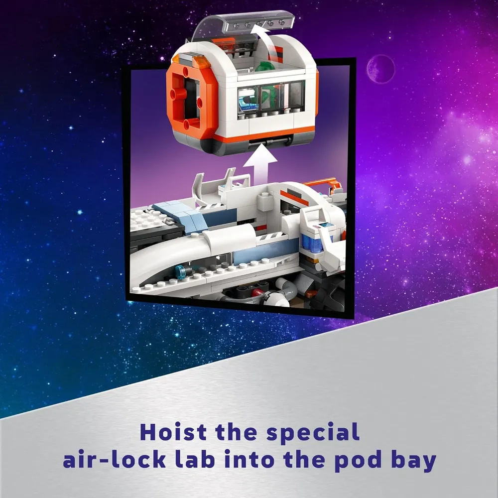 Lego City Vehículo explorador y grúa espacial con astronautas y robot
