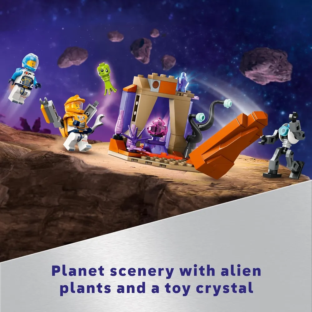 Lego City Vehículo explorador y grúa espacial con astronautas y robot