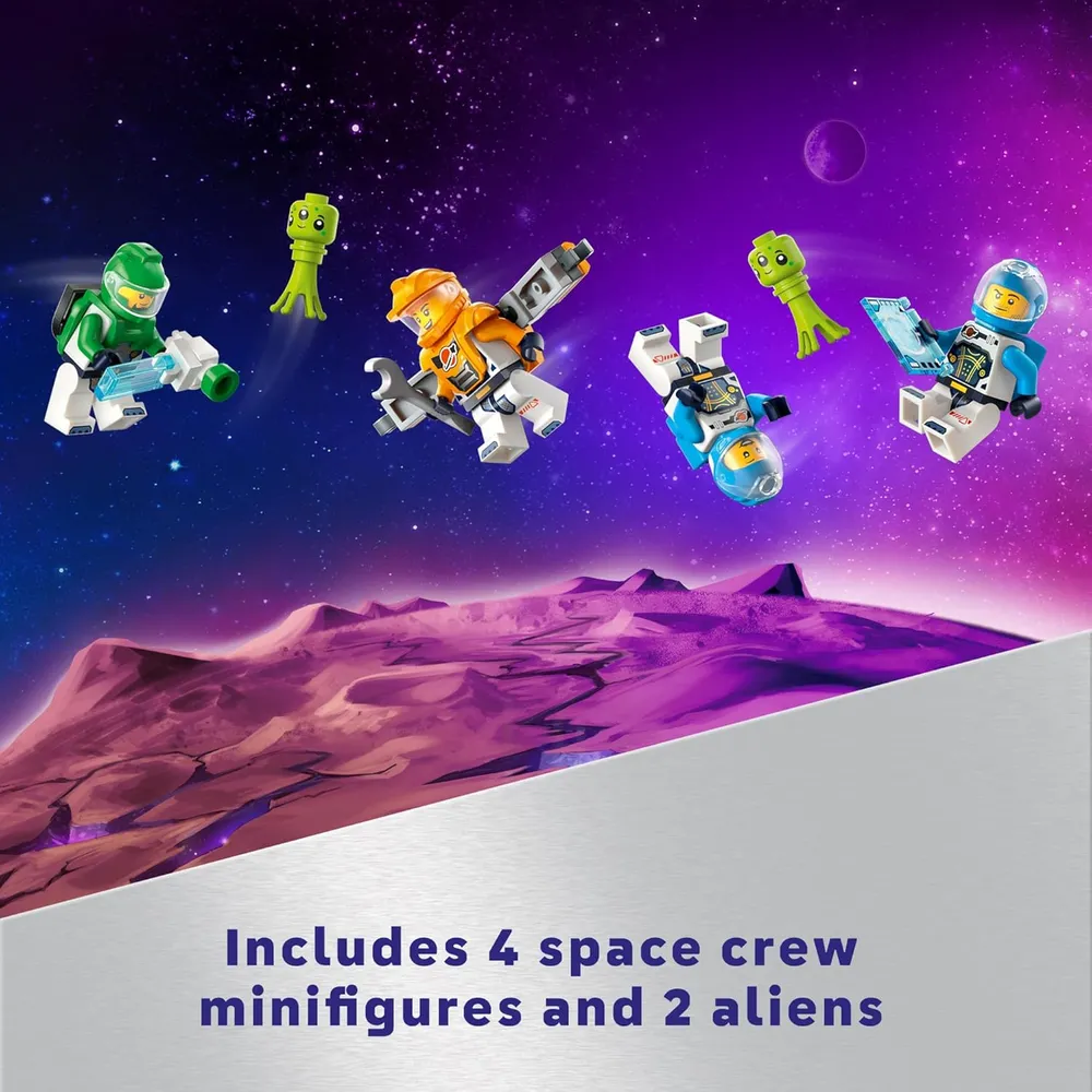 Lego City Vehículo explorador y grúa espacial con astronautas y robot