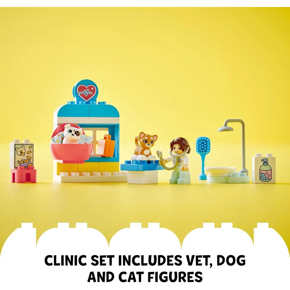 Lego Duplo Town Clínica Veterinaria con perro, gato y veterinario
