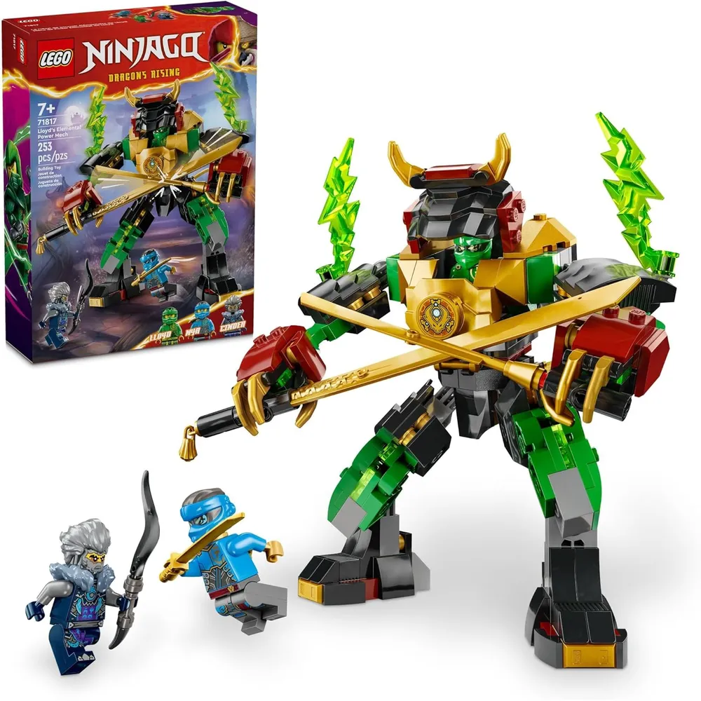 Lego Ninjago Mech Poder Elemental de Lloyd con 3 figuras ninja