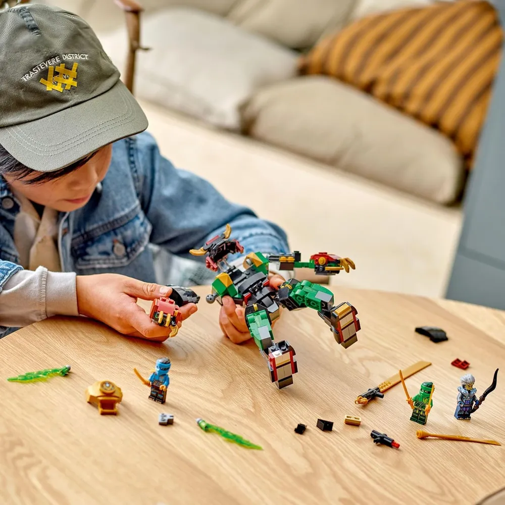 Lego Ninjago Mech Poder Elemental de Lloyd con 3 figuras ninja
