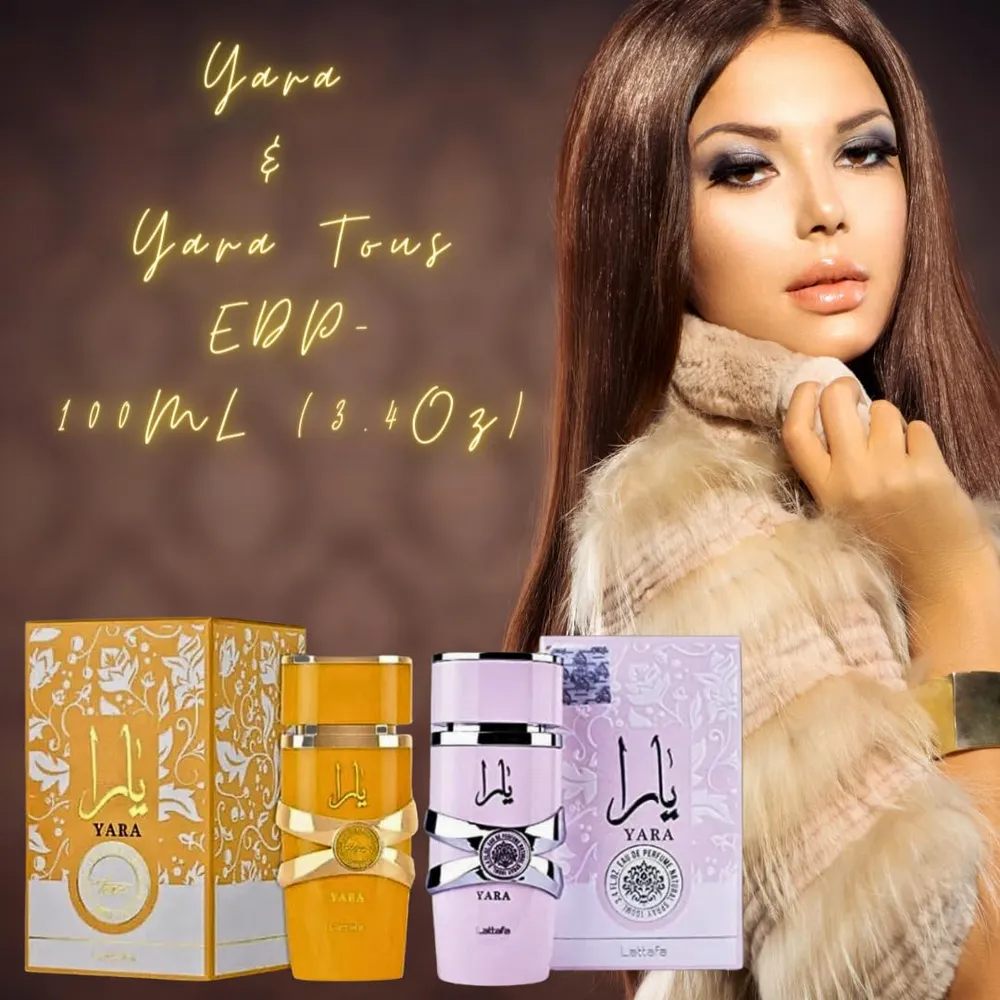 SET DE PERFUME LATTAFA YARA 2 PZS EDP MUJER (YARA + YARA TOUS)  3.4 OZ / 100 ML C/U