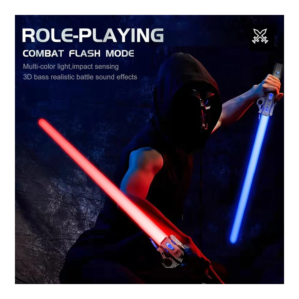 Sable de Luz para niños - Led que Cambian de Color de Star Wars 7 Colores con Sonido Fx (Sensibilidad Al Movimiento)