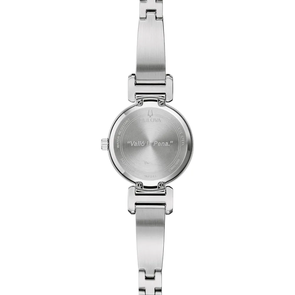 Bulova reloj Marc Anthony mujer brazalete moderno con diamantes acero | Plata