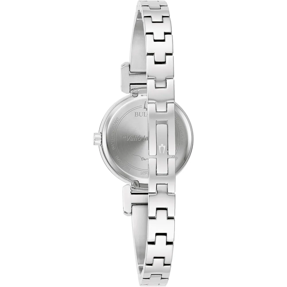 Bulova reloj Marc Anthony mujer brazalete moderno con diamantes acero | Plata