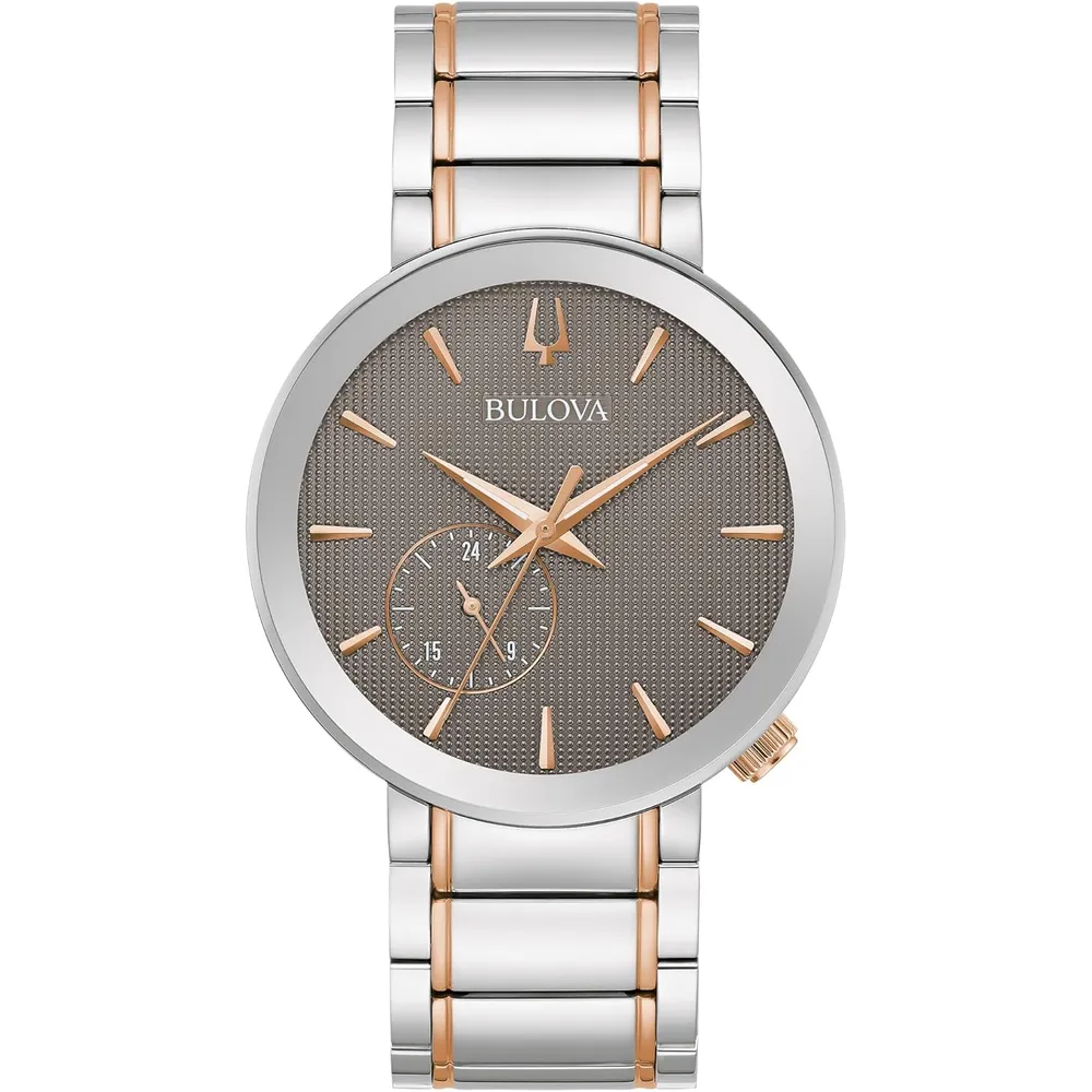 Bulova reloj Latin Grammy hombre Modern Futuro bicolor esfera gris 24 h | Plata/Oro Rosa