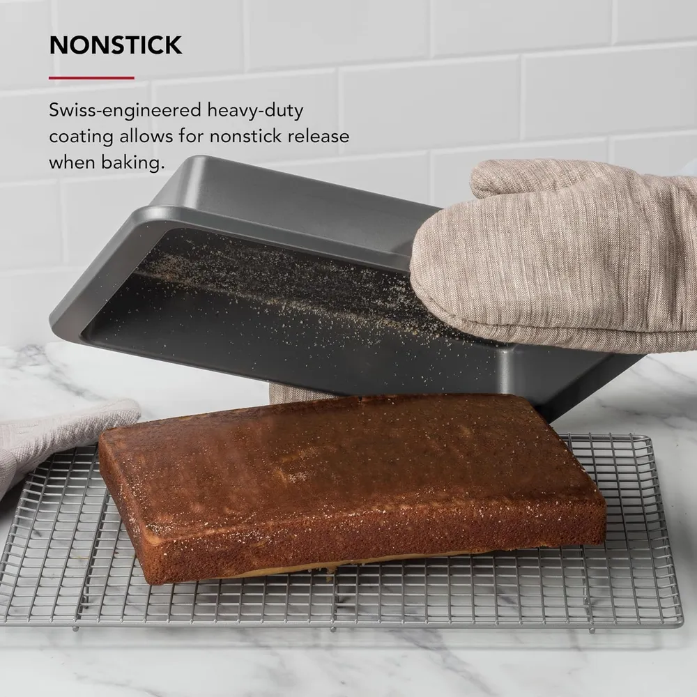 KitchenAid molde para tartas 23×33 cm, acero aluminizado | Plateado