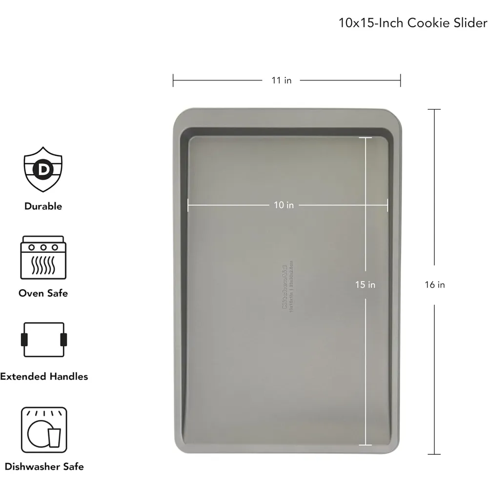 KitchenAid bandeja para galletas 25x38 cm, acero aluminizado | Plateado