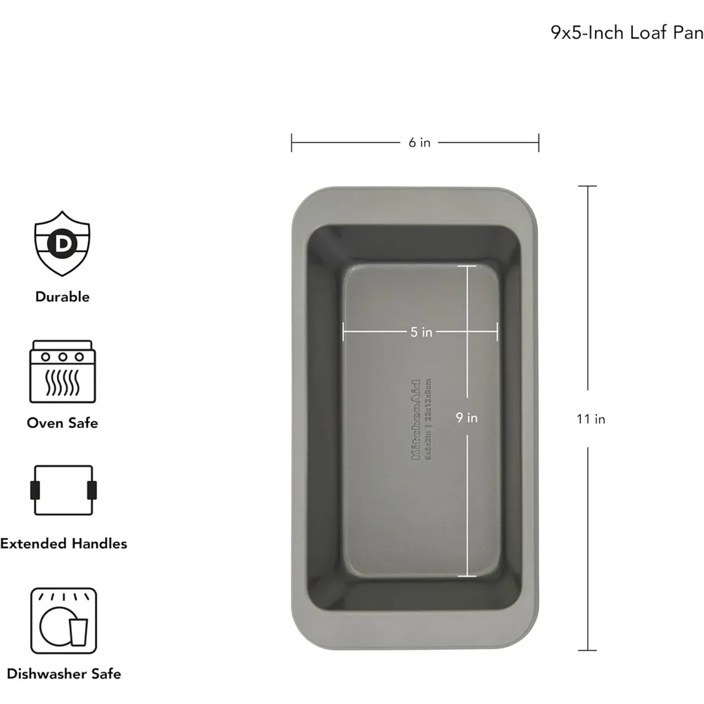 KitchenAid molde para pan 23x13 cm, acero contorneado | Plateado