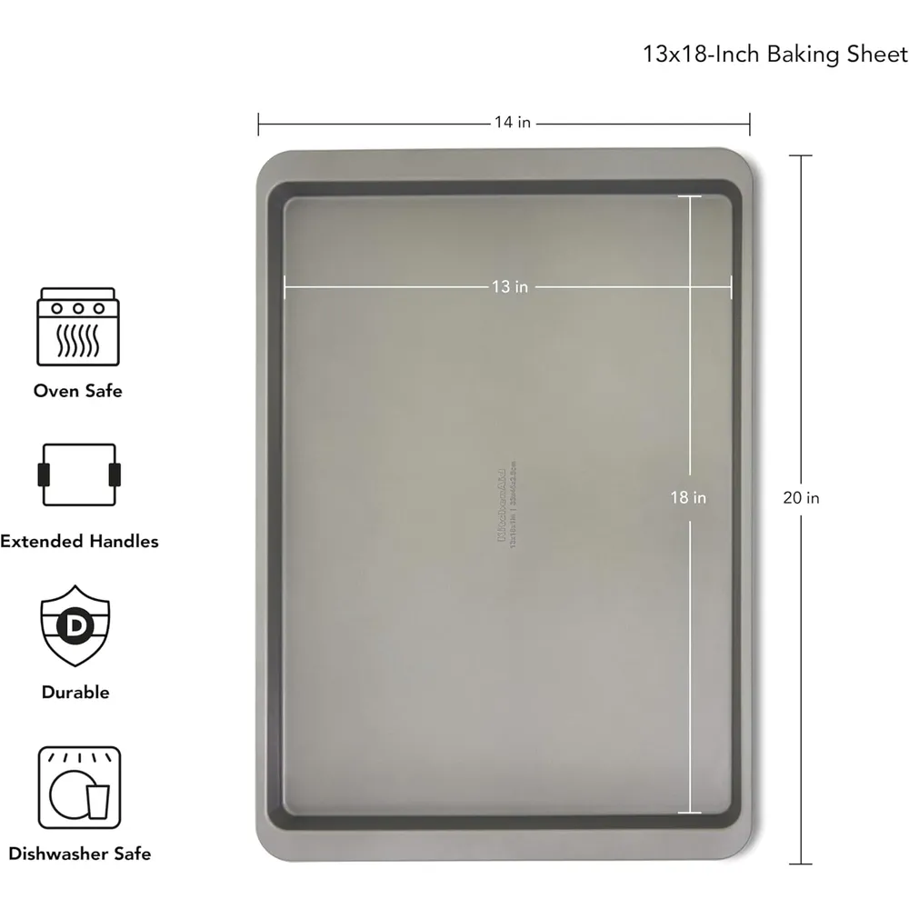 KitchenAid bandeja para hornear 33x46 cm, acero aluminizado | Plateado